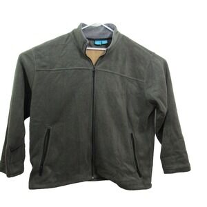 Prospirit womens Fleece Jacket terry full Zip Pullover Long-Sleeve‎ gray XL